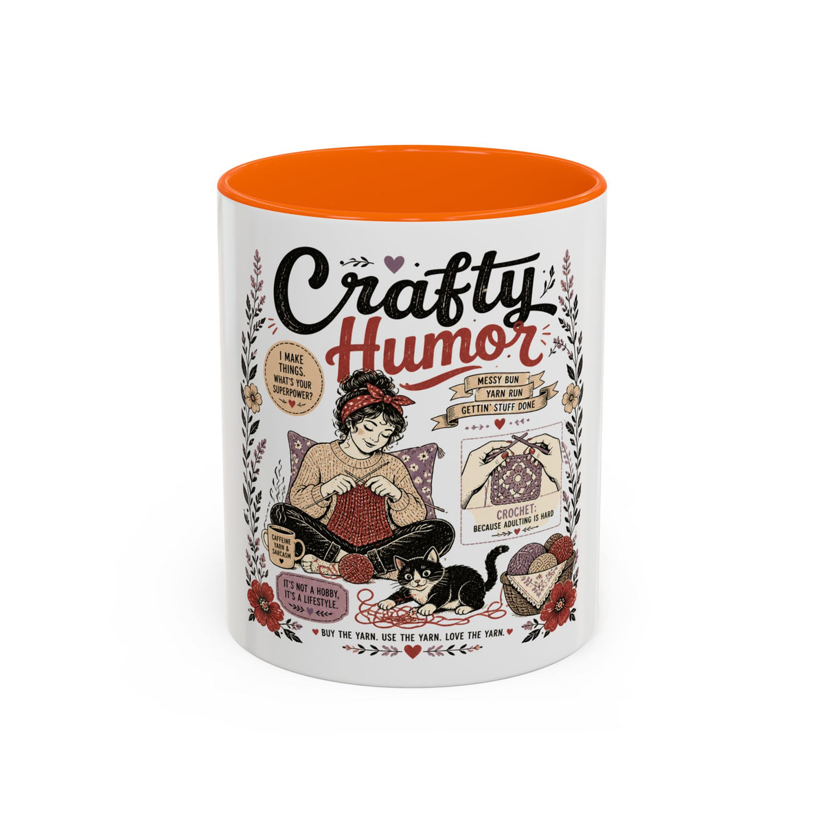 Cozy Crafter Coffee Mug — "Stitch, Sip, Smile" Knitting & Crochet Gift (11/15oz)