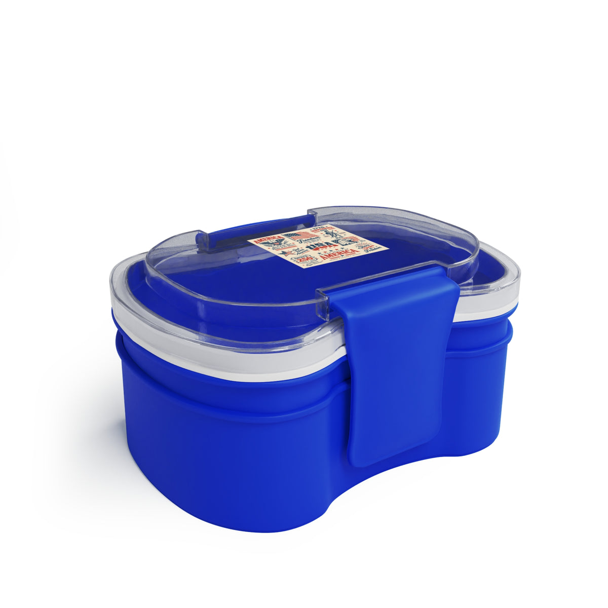 Patriotic USA Two-Tier Bento Box – Americana Lunchbox with Freedom Vintage Design