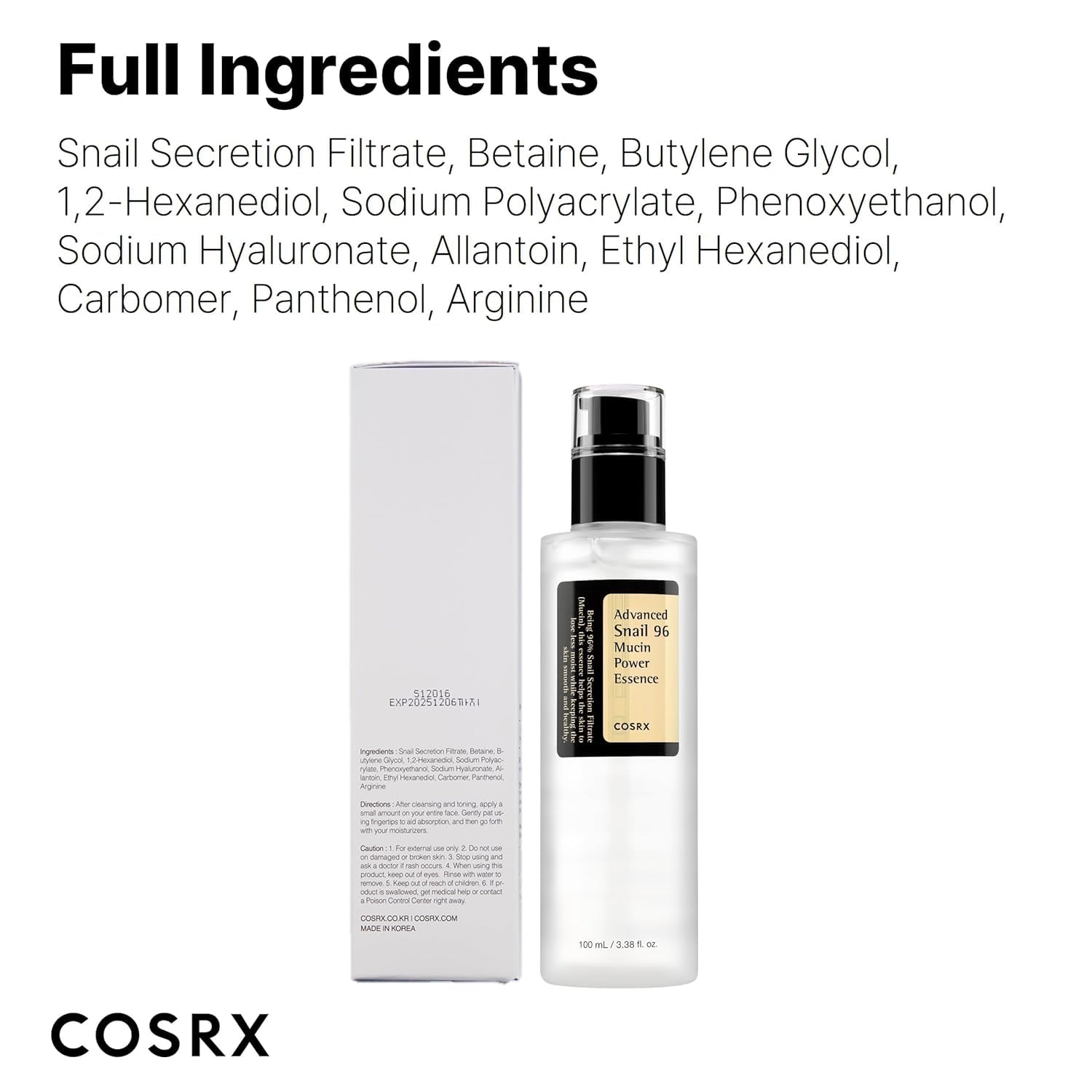Snail Mucin Power Essence 100 ml Hydrating Face Serum