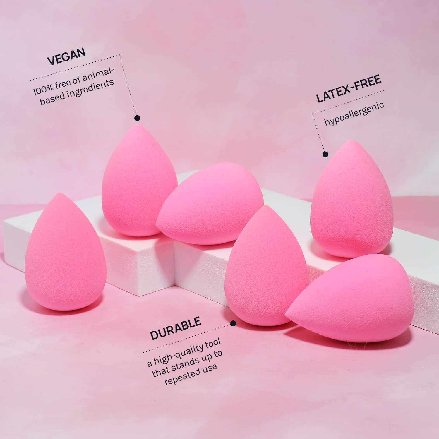 Makeup Sponge Set Of 6 – Latex-Free High-Definition Blenders