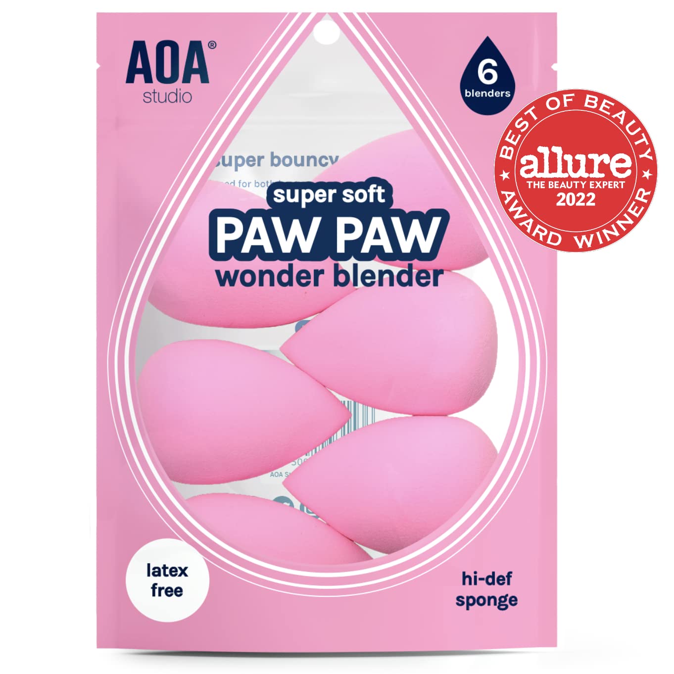 Makeup Sponge Set Of 6 – Latex-Free High-Definition Blenders