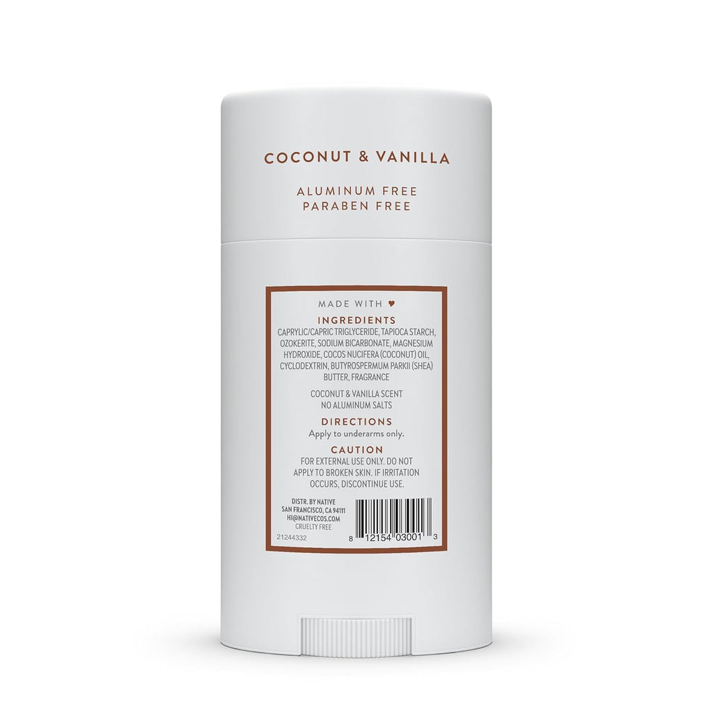 Aluminum-Free Deodorant Stick – 72H Odor Control Coconut Vanilla