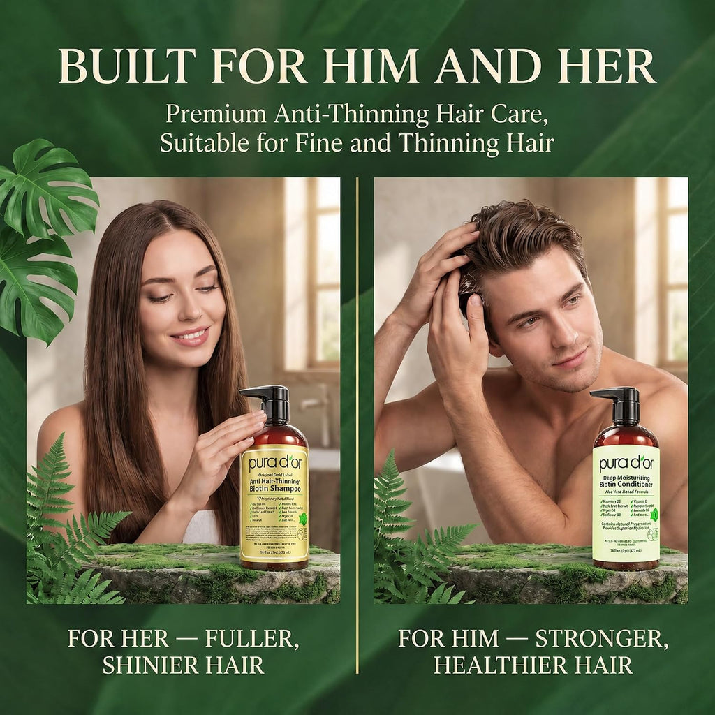 Biotin Anti-Thinning Shampoo & Conditioner Set – Sulfate-Free