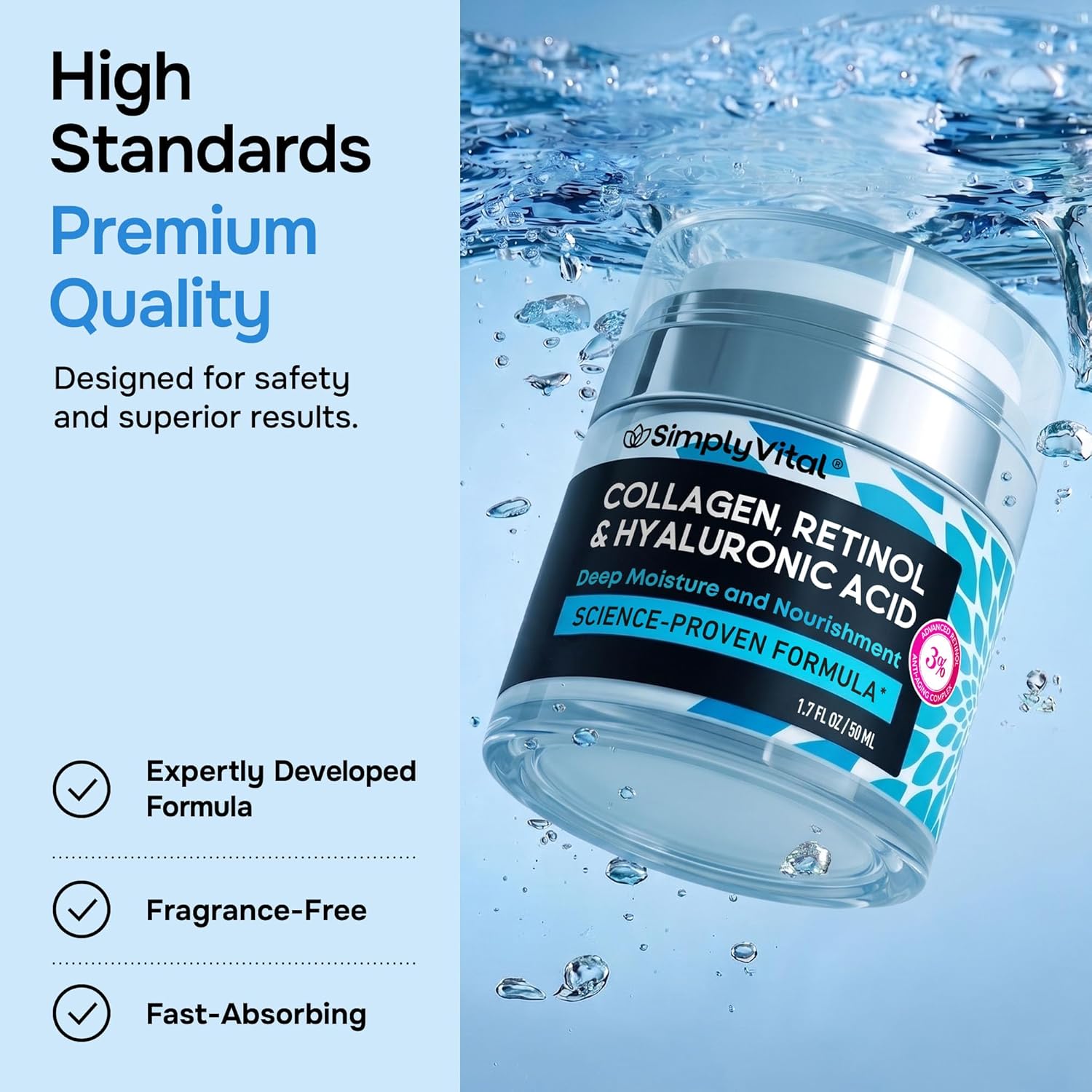 Retinol Collagen Face Cream – Hydrating Anti-Aging Moisturizer