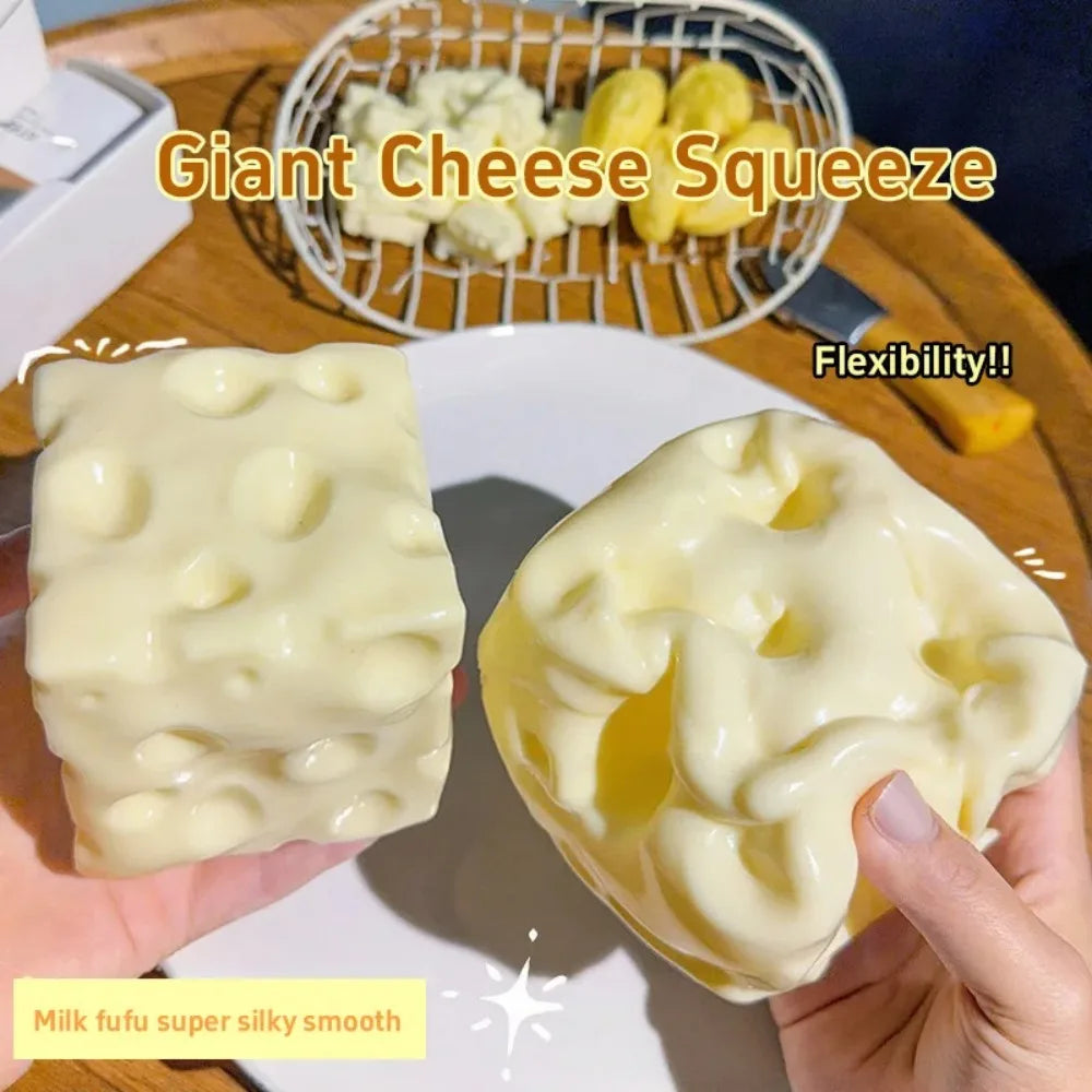Squishy Cheese Cube Stress Ball – Non-Rebound Fidget Toy