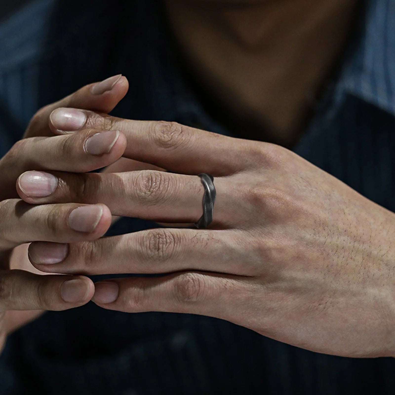 Men’s Mobius Ring Stainless Steel Twisted Band Gift
