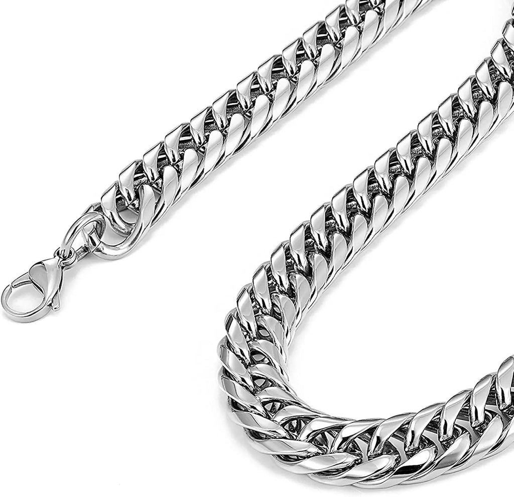 Men’s Stainless Steel Cuban Link Chain Necklace Waterproof