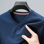 Men's Waffle Knit V-Neck Short Sleeve Casual T-Shirt