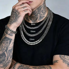Men’s Stainless Steel Cuban Link Chain Necklace Waterproof