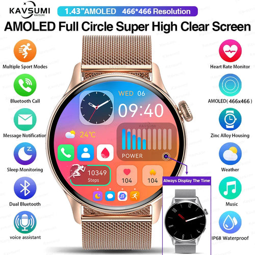 AMOLED Smartwatch With NFC – Bluetooth Calls & IP68 Fitness