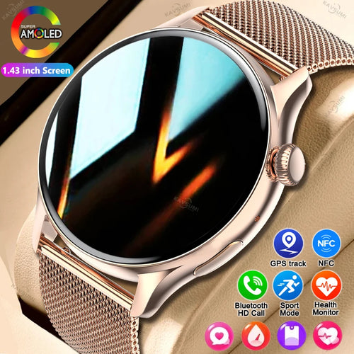 AMOLED Smartwatch With NFC – Bluetooth Calls & IP68 Fitness