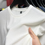 Men’s Bamboo Ice Silk T-Shirt Slim Fit Crew Neck Top