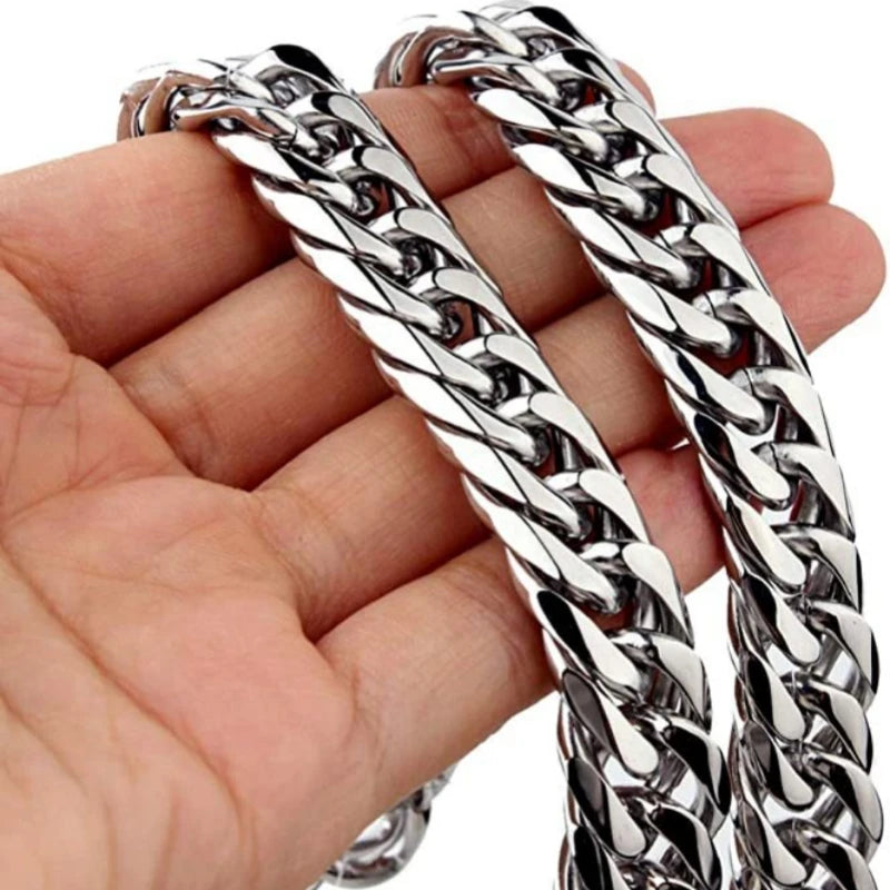Men’s Stainless Steel Cuban Link Chain Necklace Waterproof