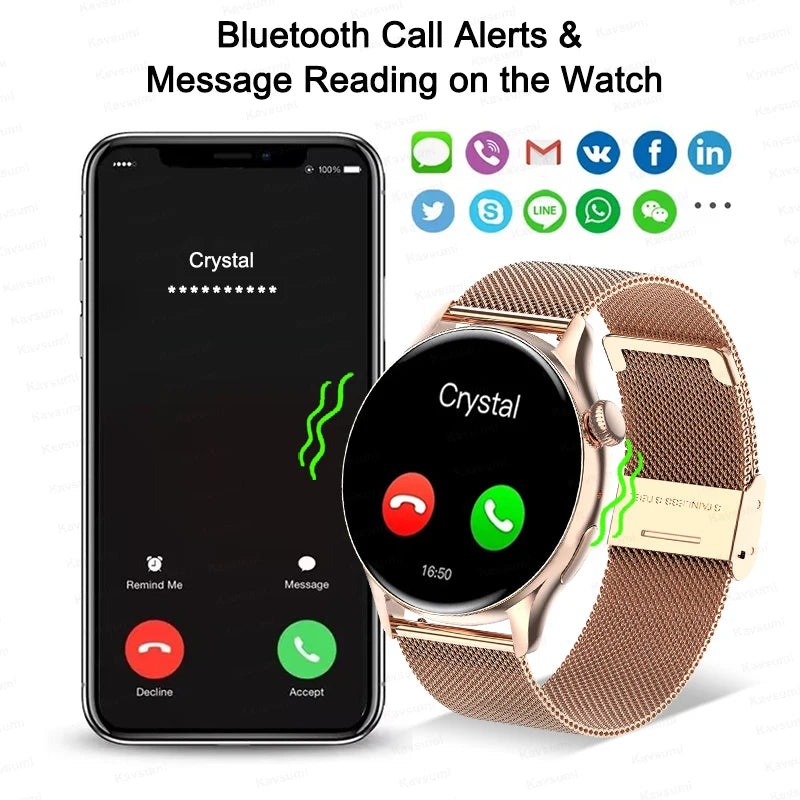 AMOLED Smartwatch With NFC – Bluetooth Calls & IP68 Fitness