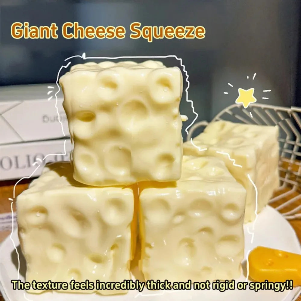 Squishy Cheese Cube Stress Ball – Non-Rebound Fidget Toy